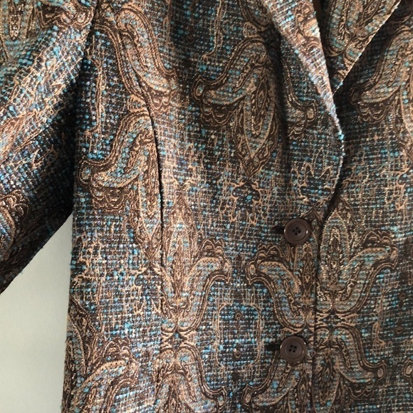 NEW VTG Harve Benard Tapestry Long Sleeve Y2K Career Suit Blazer Size 10P Jacket - Picture 7 of 16